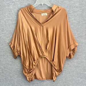 Sofia Collections Jane Top Womens One Size Metallic Copper Sustainable Luxury OS